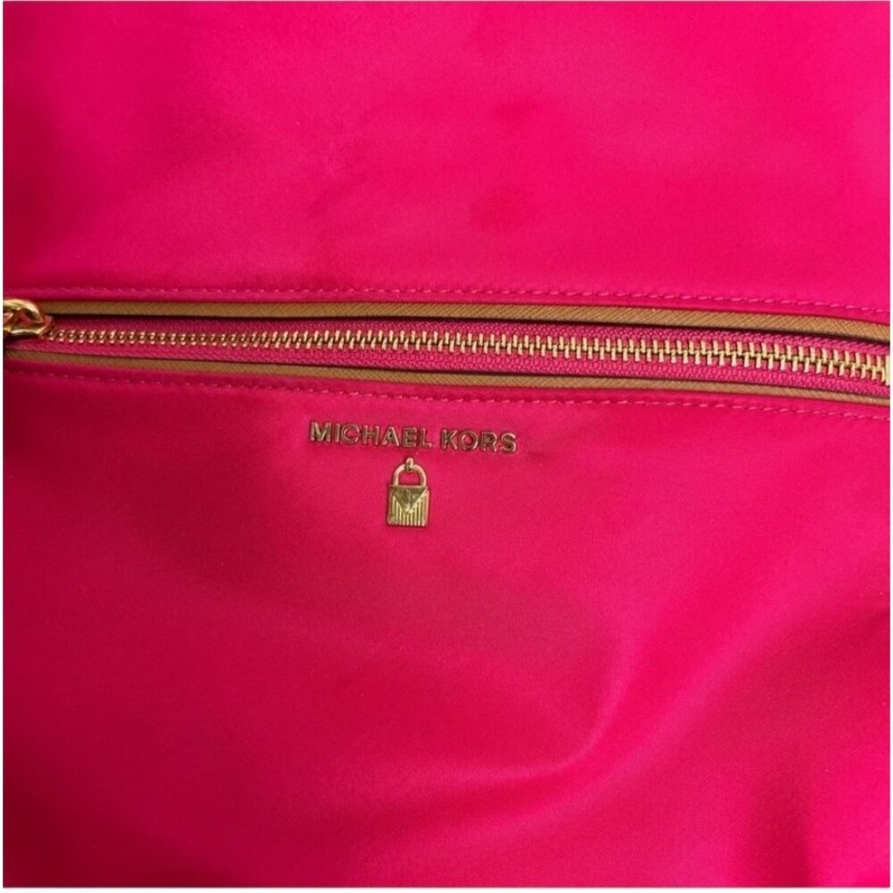 Michael Kors Kelcey‎ Fuchsia Nylon Backpack Bookbag - Picture 4 of 12
